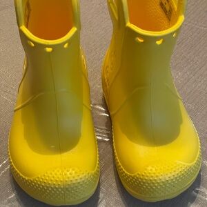 CROCS Bright Yellow Kids Rain Boots